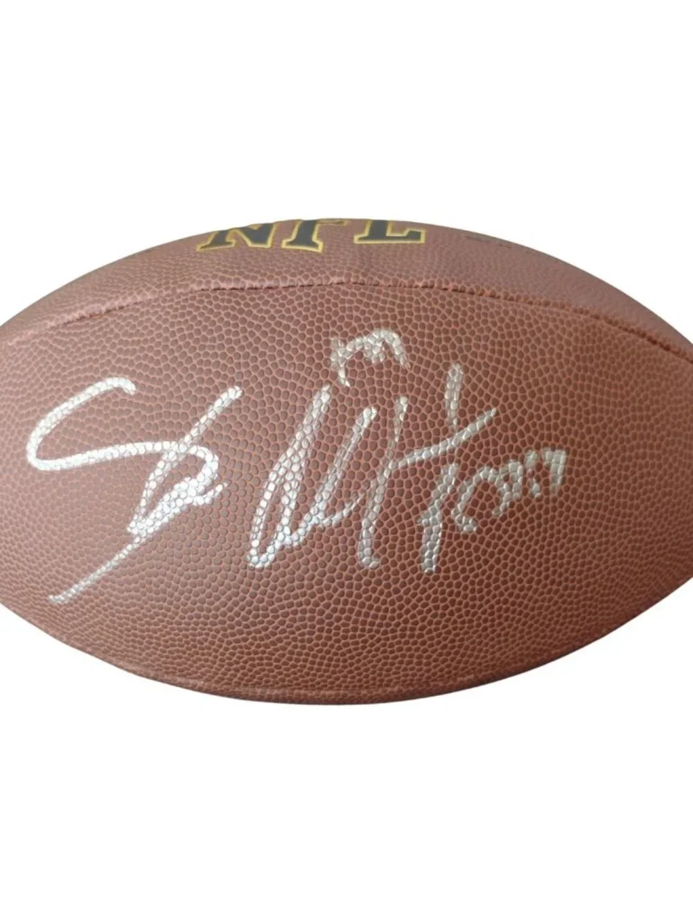 Shaun Alexander Signed Wilson NFL Football Seahawks MVP Alabama BAS Proof